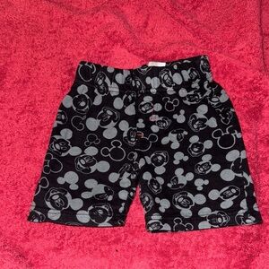 Disney Kids Mickey Mouse Patterned Shorts - Black and Gray